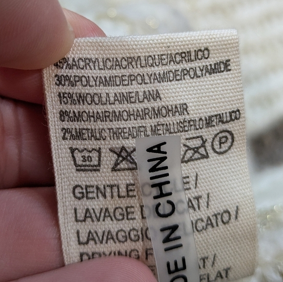 Serie Suncoo Cream Gold Knit Long Sleeve Oversized Turtleneck Sweater XS - Picture 8 of 10